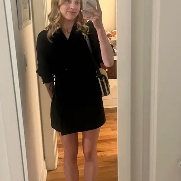 Hofmann Copenhagen Black Mini Wrap Dress SMALL Designer Lace Party Cottage $480 - Picture 12 of 13